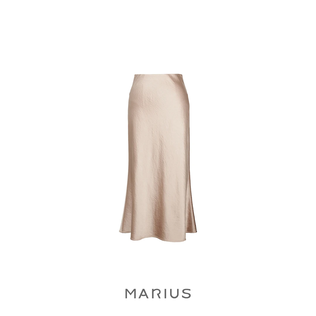 MARIUSMARIUS“浮光跃金”氧气感奢牌贵气缎面U领背心优雅鱼尾半裙