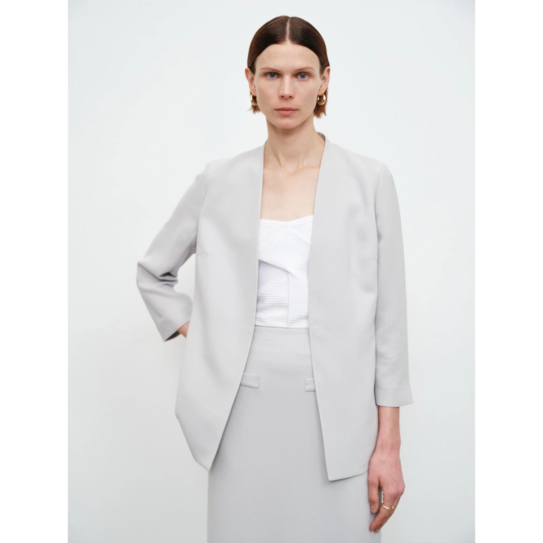 MARIUS｜高端高密  极简气质立裁无领西装/半裙