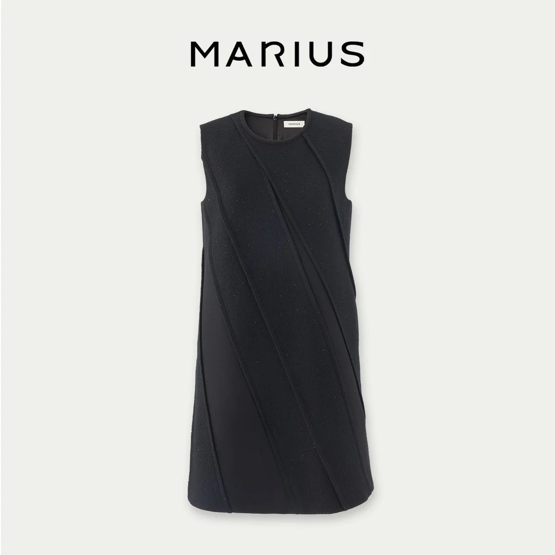 MARIUSMARIUS“银河”利落的线条简约分割连衣裙