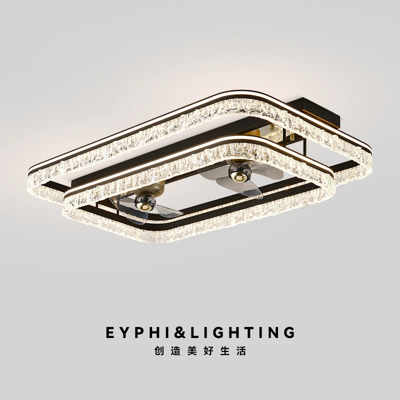 EYPHI/益菲意式轻奢高级客厅灯餐厅2024新款冰裂纹家用一体风扇灯