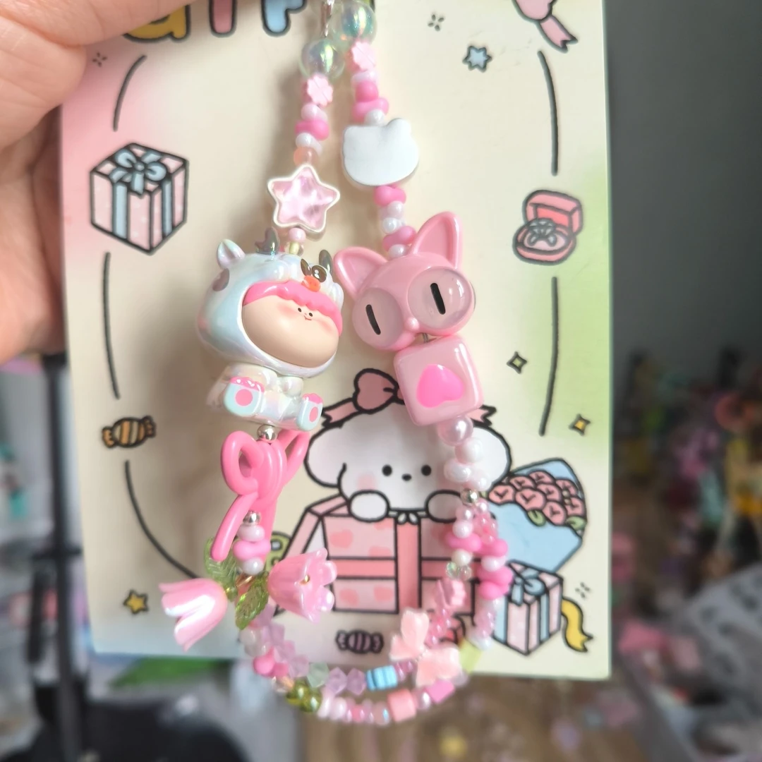 明款米珠萌粒手机链