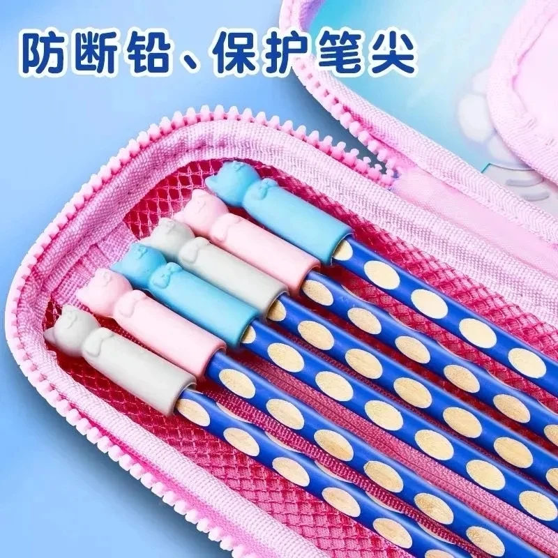 通笔帽笔套硅胶铅笔保护套小学生专用铅笔套铅笔帽儿童三角杆