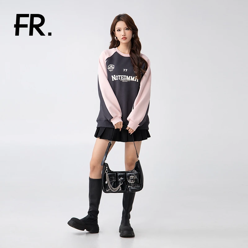 凡人优品新款刺绣连帽拉链卫衣外套秋季显瘦加厚保暖上衣W104