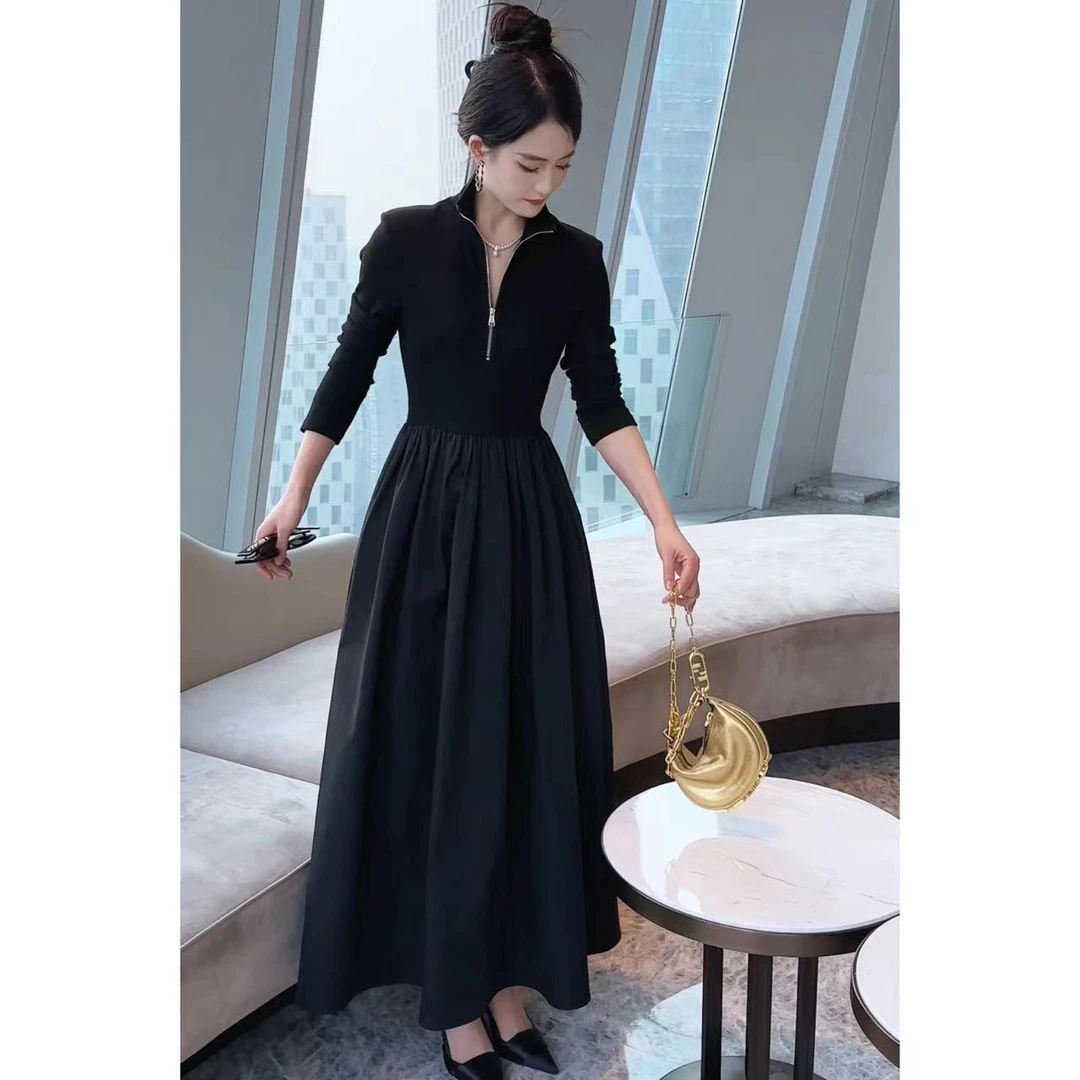 清【暗黑天使】小众女装连衣裙高级感显瘦针织收腰长裙