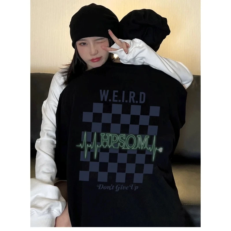 不一样的情侣装卫衣秋冬款2025新款高级感冬季网红超火圆领情侣装