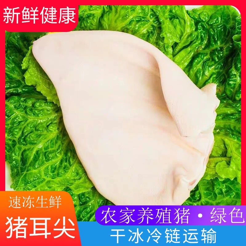 新鲜猪耳朵带根冷冻猪耳生猪耳片土猪耳卤菜商饭店用整箱料包