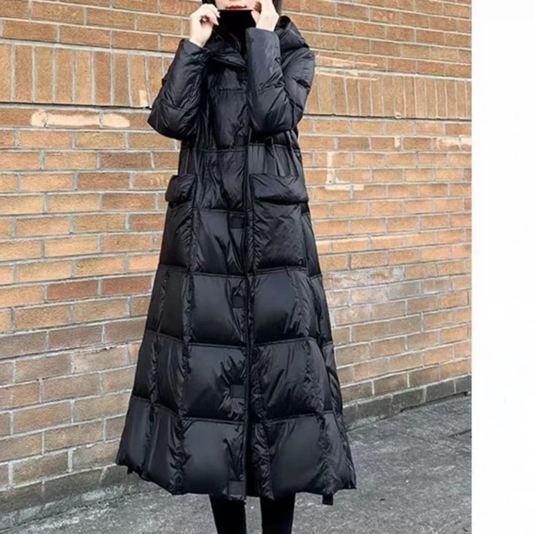 利百加冬季显瘦时尚加厚保暖中长款过膝女款羽绒服羽绒服高档长款