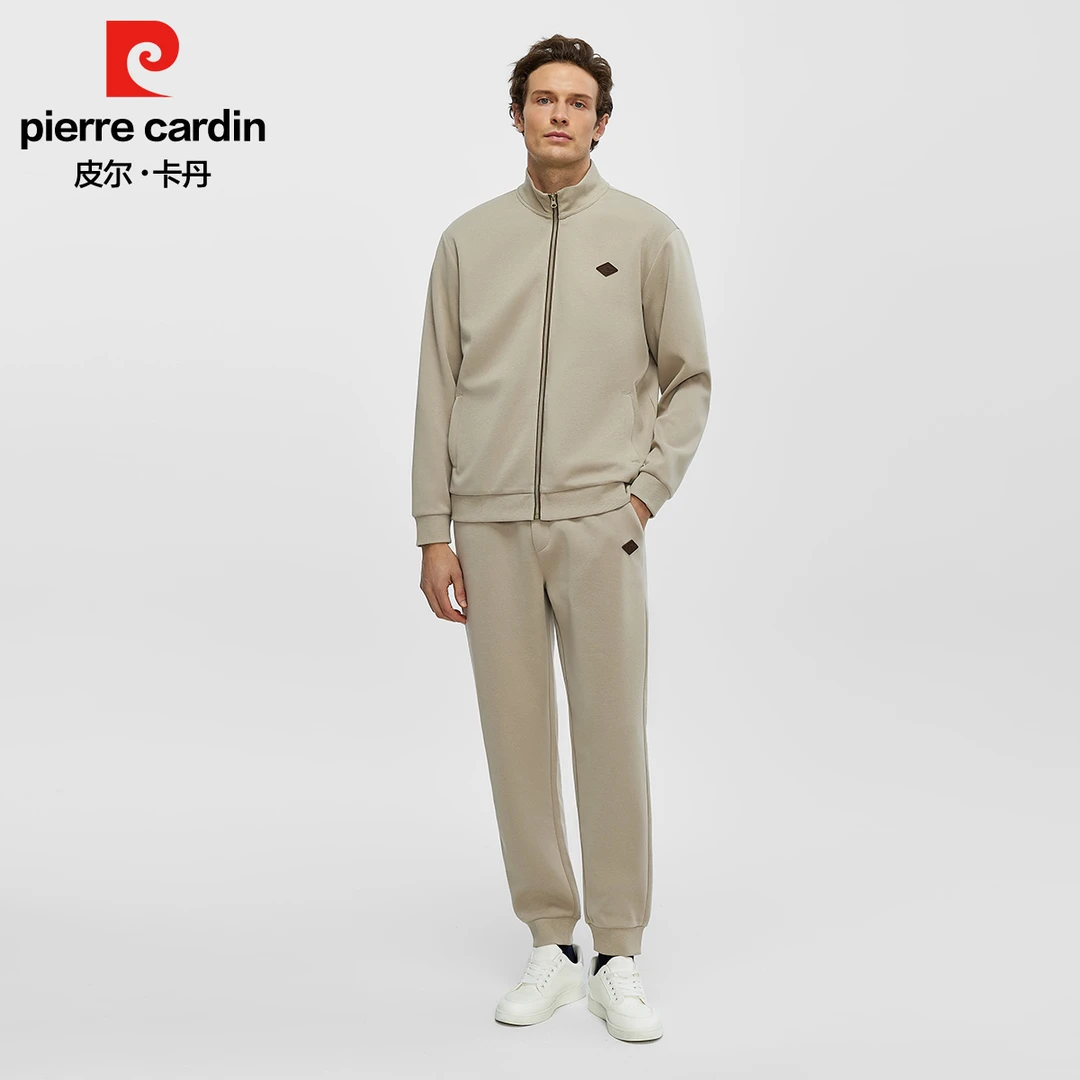 皮尔卡丹2025年秋季新款休闲运动套装男士长袖开衫两件套时尚夹克