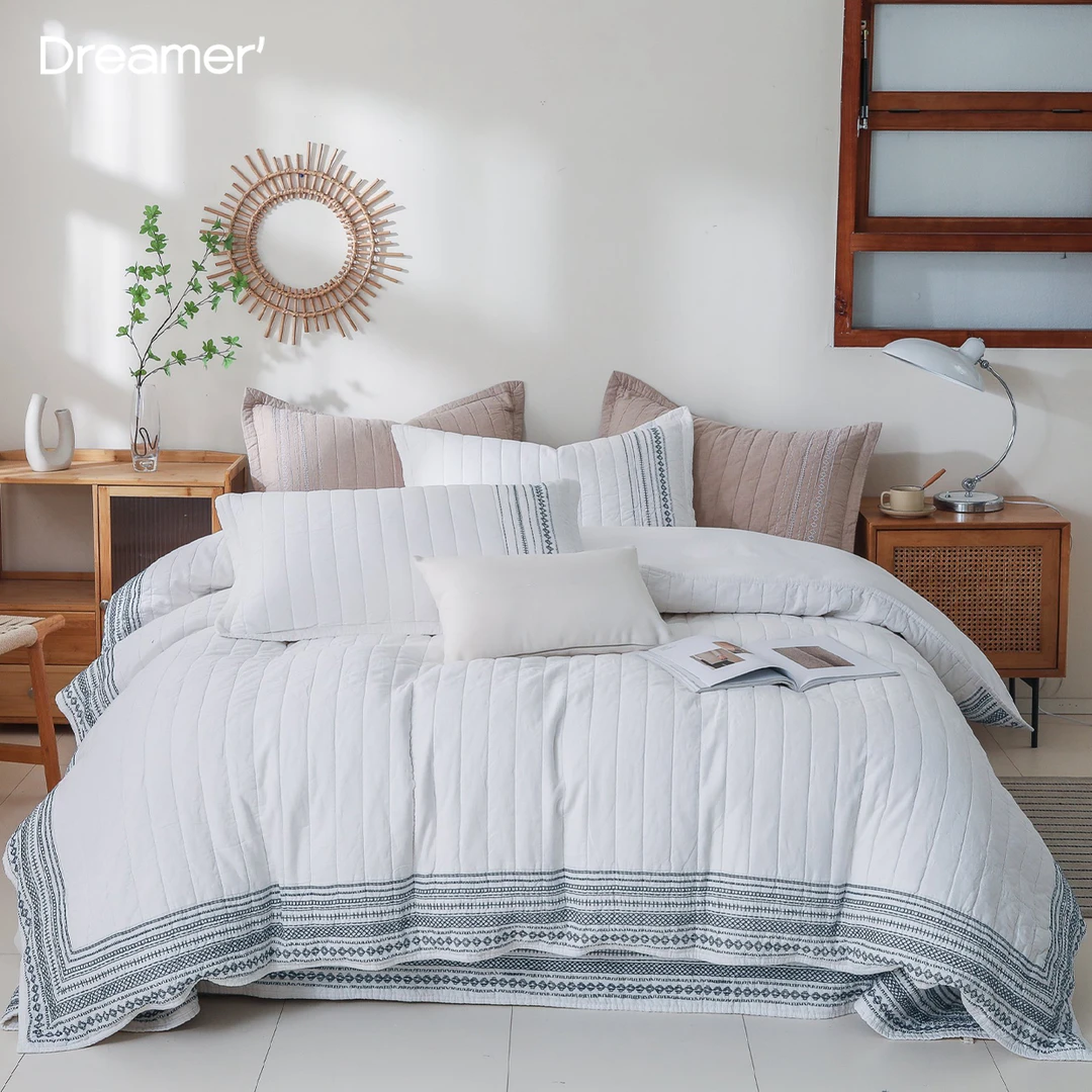Dreamer‘【半岛床盖】欧式高端全棉加厚绗缝防滑榻榻米床单床盖套件