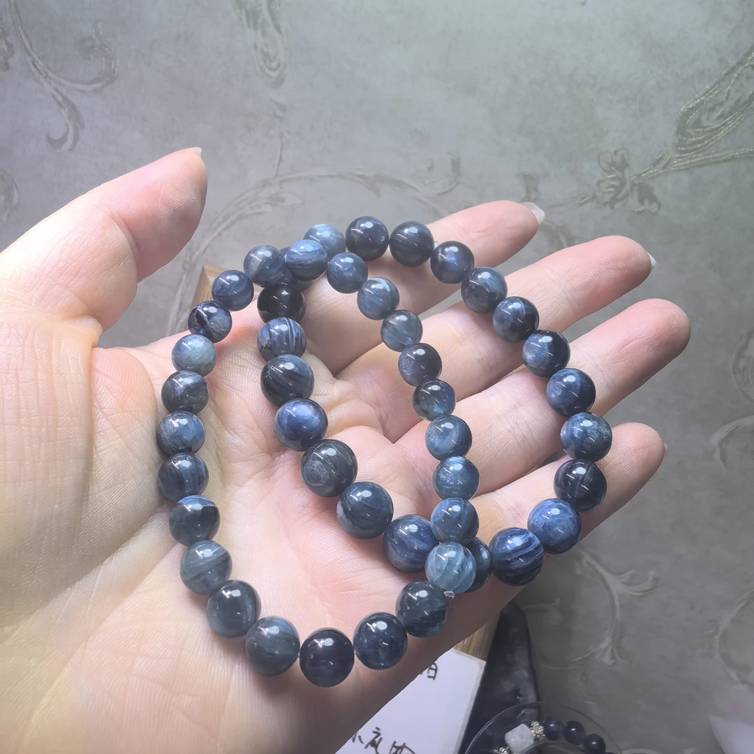 蓝晶石怪色蓝晶奶油蓝晶手串