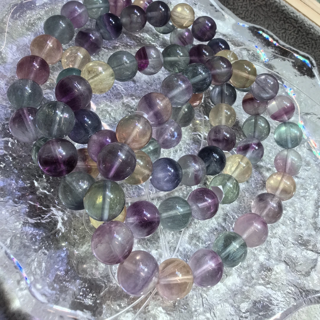 独角兽彩萤石人鱼姬彩萤石手串10+