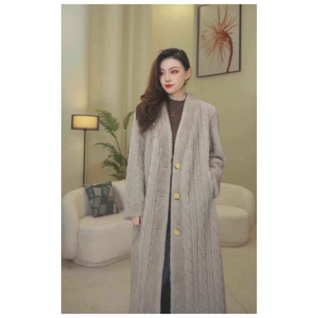 秋冬款8109气质时尚设计师加厚百搭女式外套保暖显瘦宽松bo-