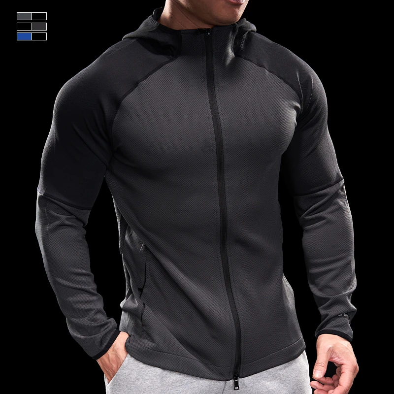 霸道肌肉男士运动健身上衣跑步训练服秋冬长袖外套速干紧身衣冬季
