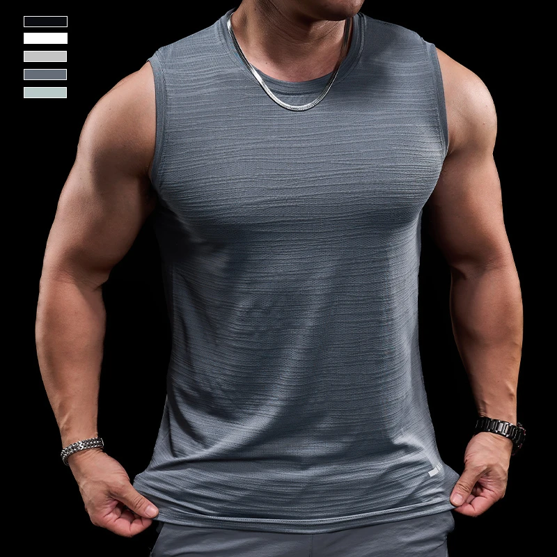 霸道肌肉  夏季新款男士运动健身无袖速干背心跑步训练衣服高弹力