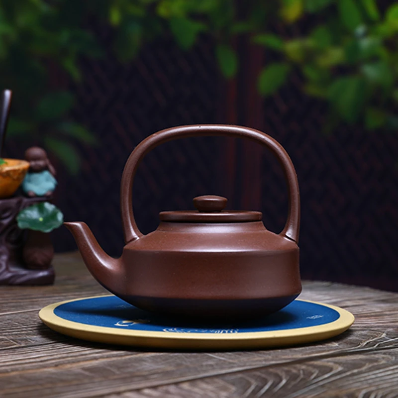 宜兴紫砂壶手工原矿紫泥提壁紫砂壶茶壶茶具家用大品大容量中式