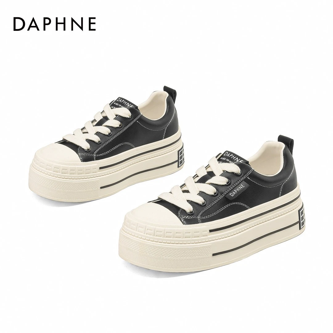 达芙妮舒适厚底鞋2024新款休闲运动鞋潮流时尚百搭系带鞋