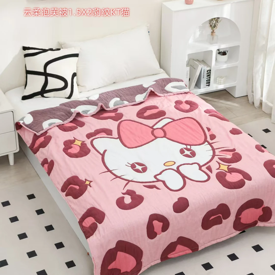 【豹纹KT】150/200加厚可爱卡通可机洗云朵泡芙被