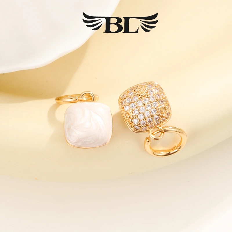 6152 方形滴釉耳扣百搭法式小众优雅温柔简约