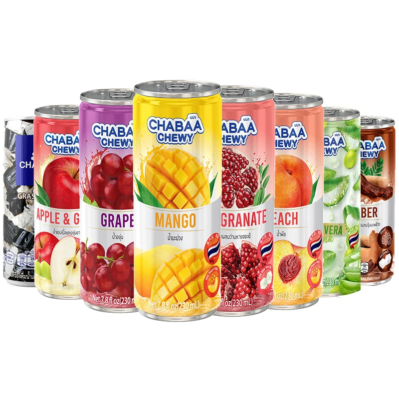 泰国进口芭提娅果汁果粒嚼230ml/罐装芒果石榴芒果果汁饮料