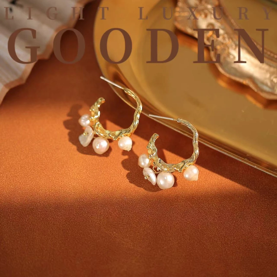 铜合金耳饰 【小步舞曲】巴洛克时尚法式小众耳圈女高级感气质耳钉