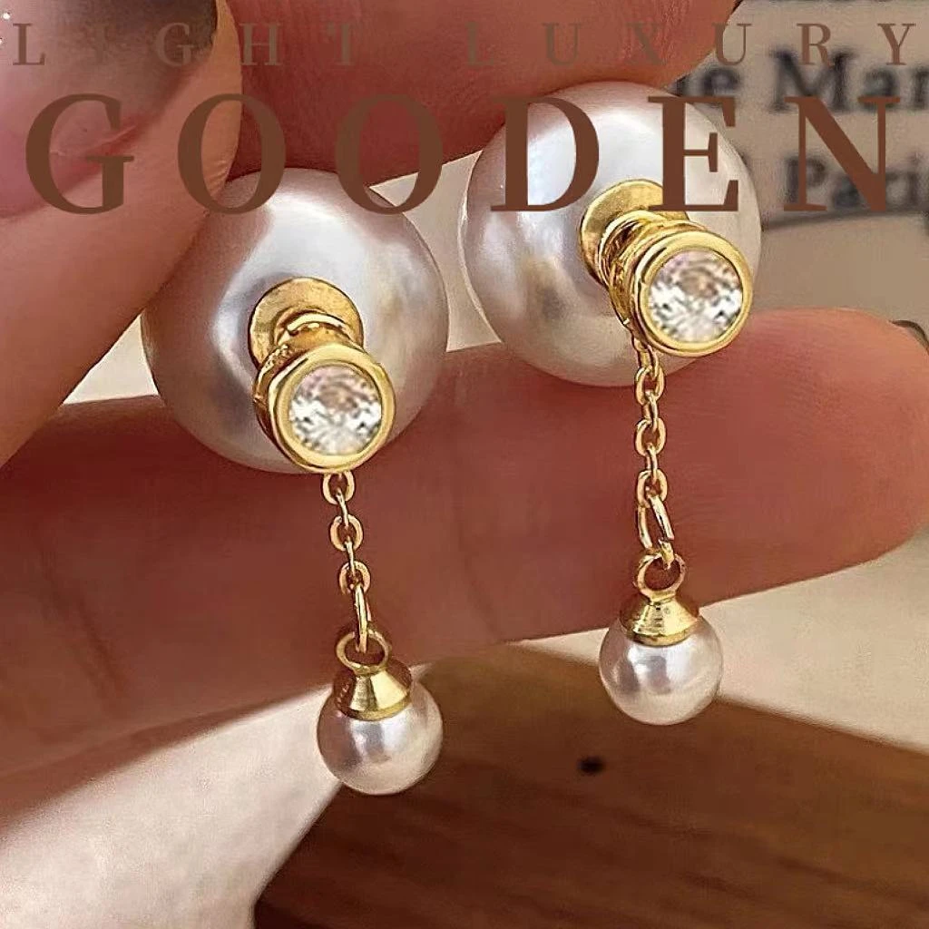 铜合金耳饰 【惊鸿】925银针前后式两戴耳钉女气质轻奢时尚小众耳环