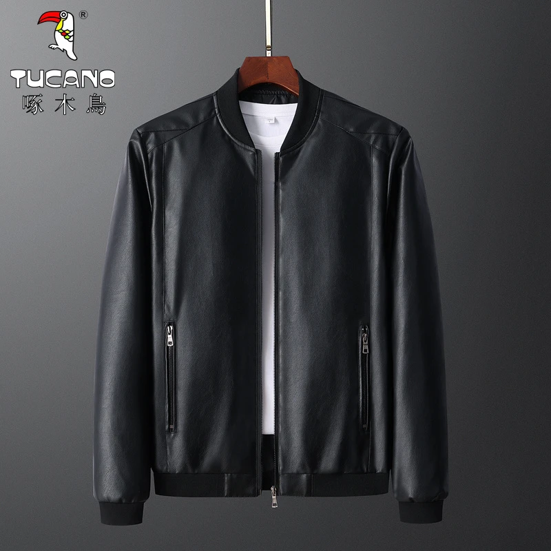 TUCANO/啄木鳥专柜高端大码薄款皮衣男款皮夹克痞帅男秋冬季外套