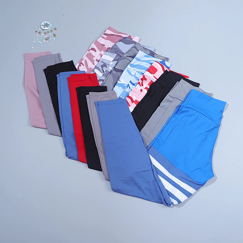 秋季新款撞色女子运动九分裤跑步瑜伽裤夏速干侧口袋健身裤CK6130