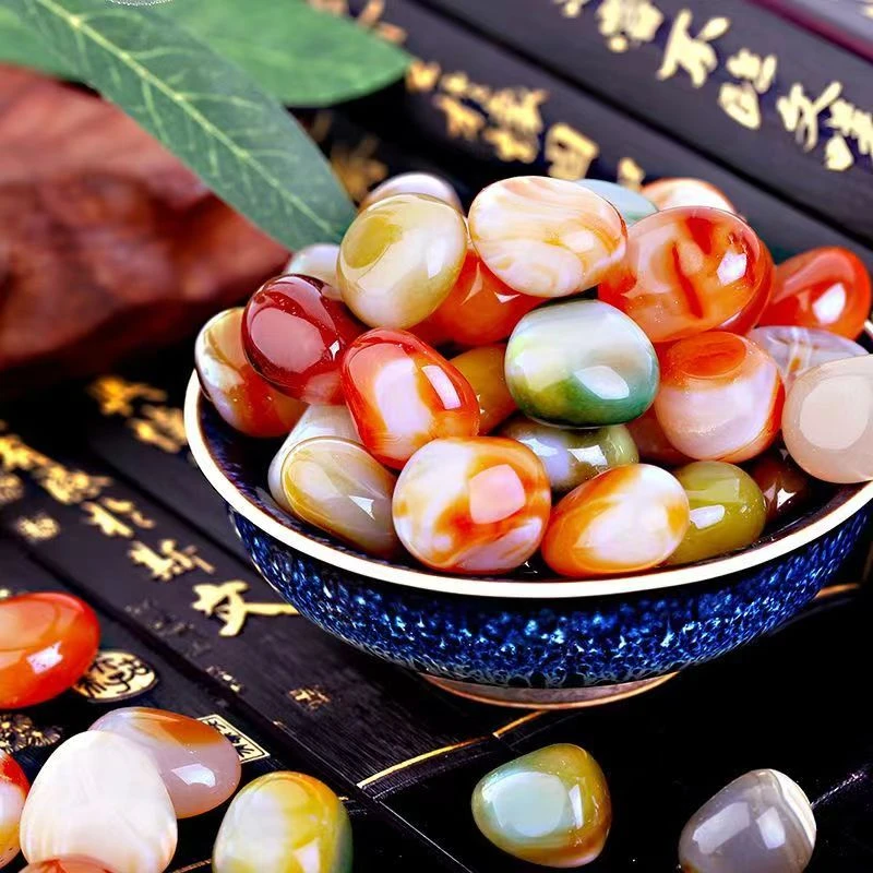 精品2-3公分 雨花石鱼缸盆景造景装饰石多彩五彩小石头