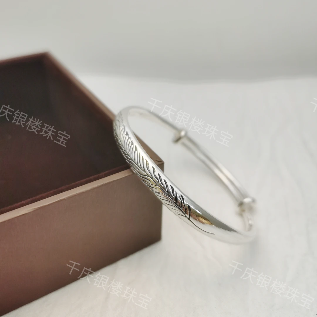 足银手镯 足银时尚百搭手镯