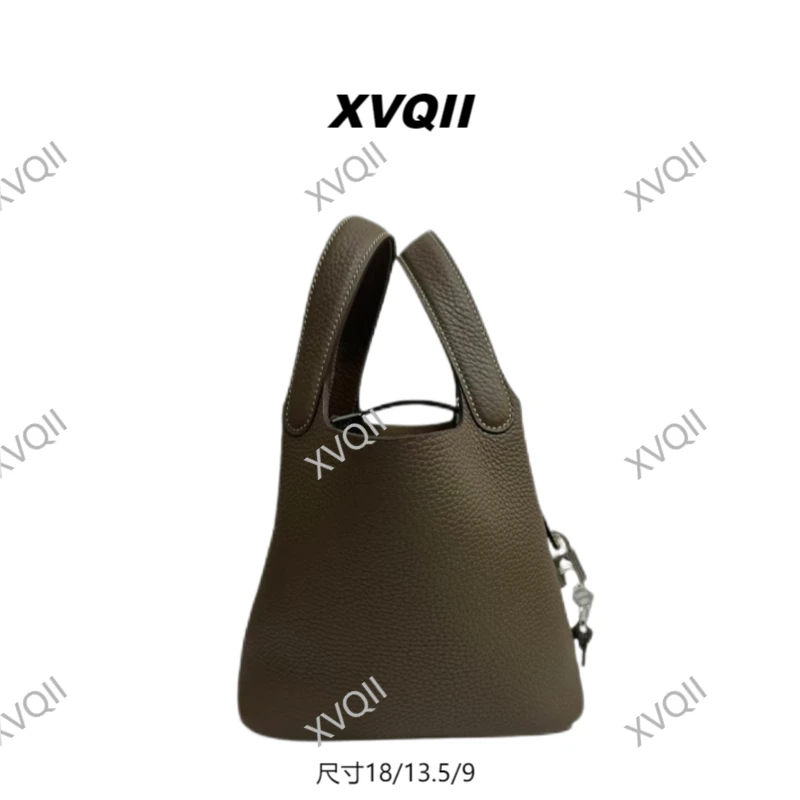 XVQII  手工真皮包070大象灰灰 装菜的篮子简约