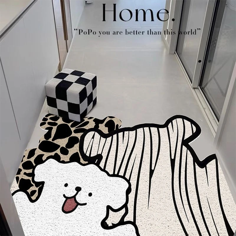 入户门地垫卡通丝圈进门玄关蹭土蹭泥脚垫子门口除尘地毯垫可裁剪