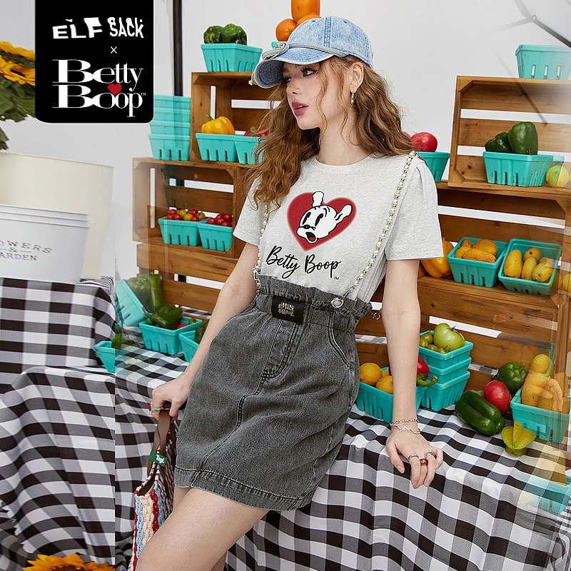 0143【金拐子】妖精的口袋天生主演牛仔拼接连衣裙女2024春夏新