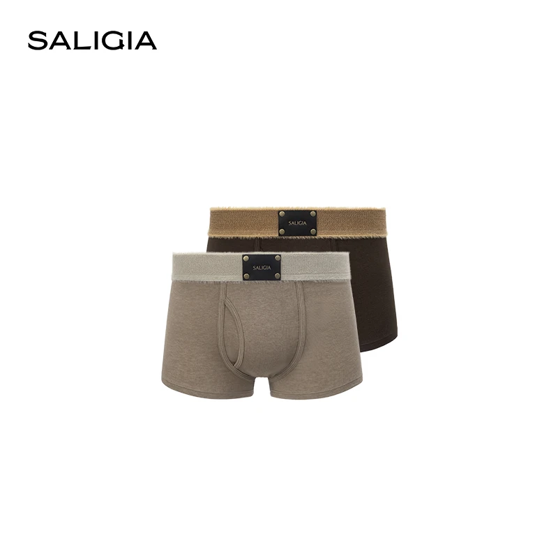 SALIGIA搏克系列莱赛尔绵羊毛混纺男士性感平角内裤
