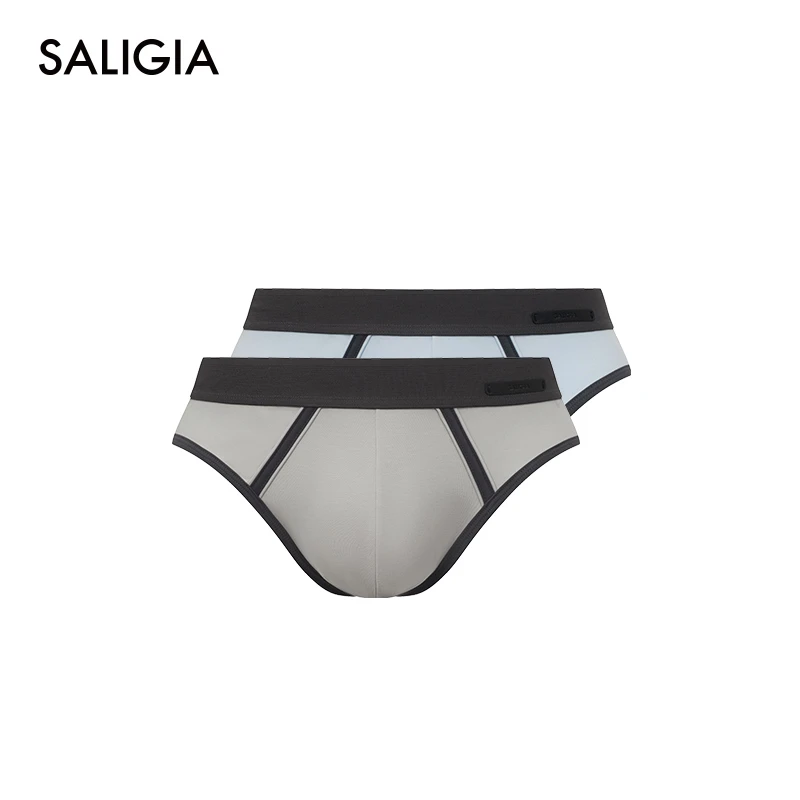 SALIGIA 抖音专供限量款云朵棉灰黑撞色出芽长绒棉简约三角内裤