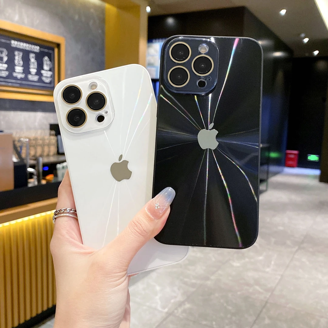 适用苹果16ProMax电镀极光15炫彩14防摔13全包自带镜头膜保护壳套