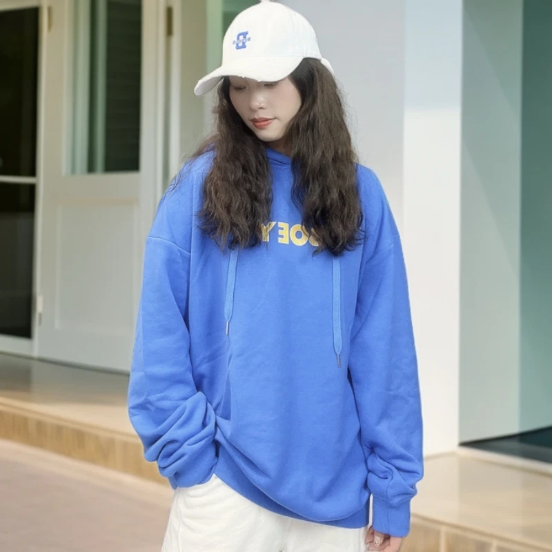 潮牌连帽印花加绒字母卫衣长袖宽松百搭套头情侣休闲韩版
