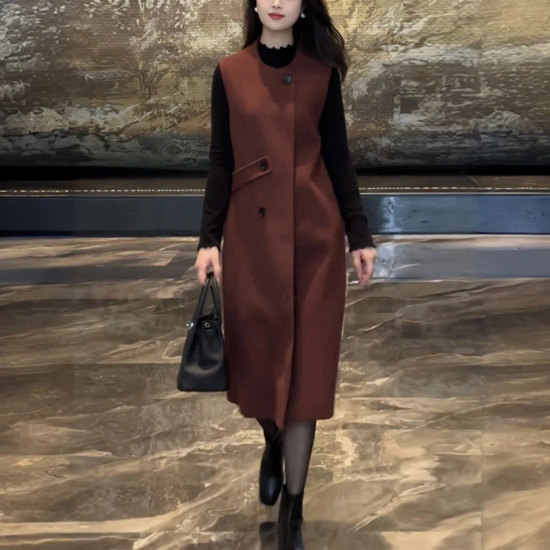 高级感时尚外套女无袖裙子2025秋冬新款雪纺衬衫女款2025款时尚