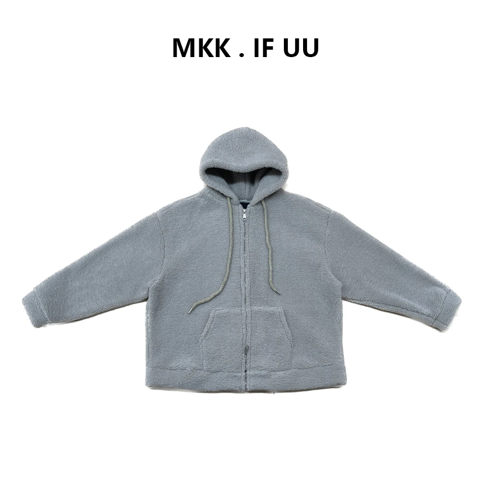 KEKE推荐 廓形卫衣宽松糯糯绒衫外套加厚羊羔绒带帽秋冬设计师