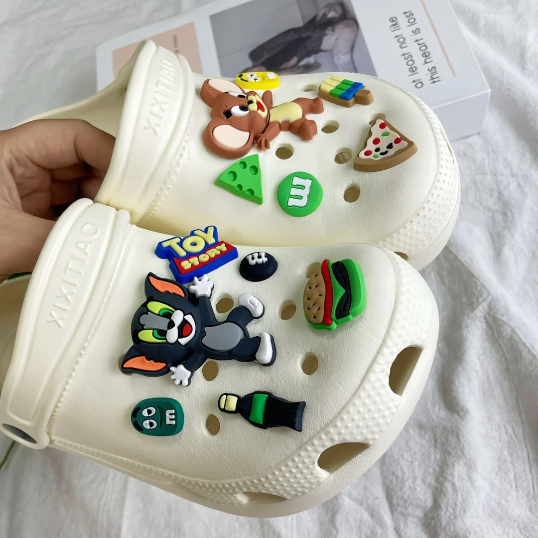 洞洞鞋鞋扣鞋花卡扣配饰猫和老鼠卡通饰品diy配件装饰立可拆卸