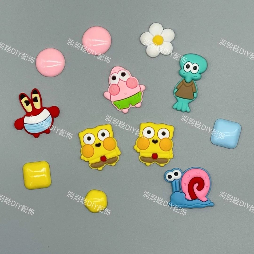 洞洞鞋批发配饰配件奶油DIY三眼仔芝麻手工diy可爱字母鞋扣装