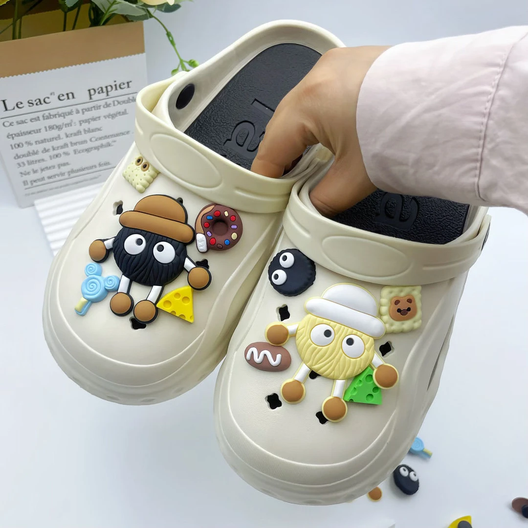 洞洞鞋鞋配饰鞋扣鞋花配件可爱卡通煤球装饰半立饼干可拆卸塑料