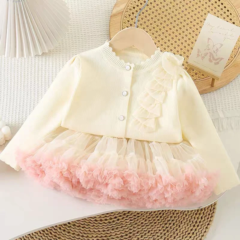 女童开衫毛衣新中式洋气时髦小童春装外搭2024新款儿童针织外套薄