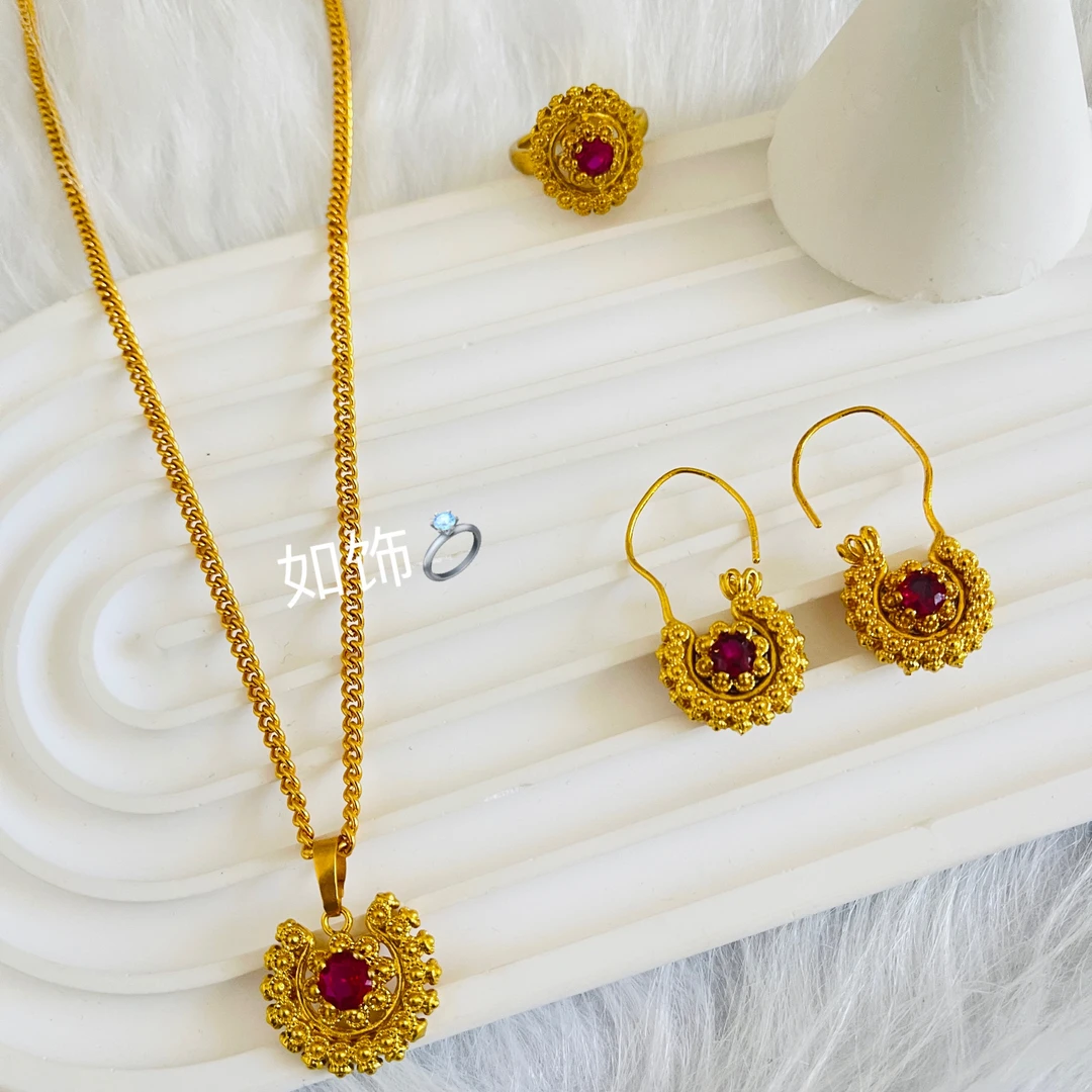 铜合金项链 如饰 新款zira 三件套套装