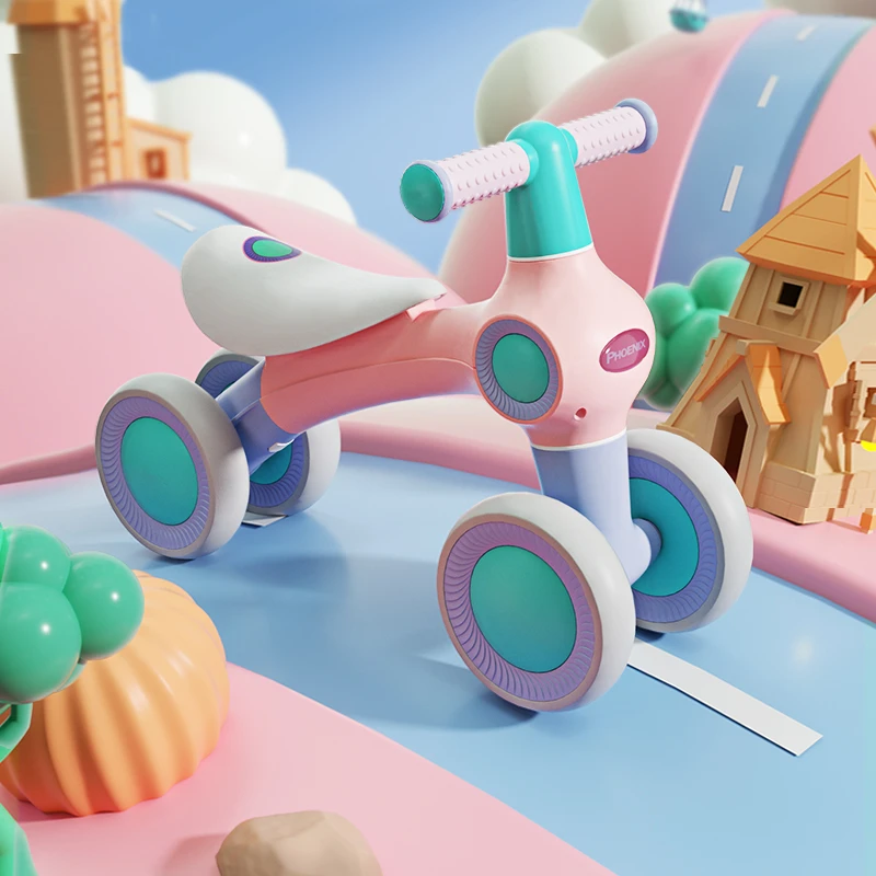 平衡车儿童1一3岁宝宝学步车滑步滑行车无脚踏男女玩具溜溜四轮车