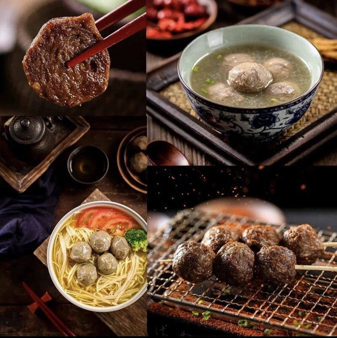正宗手工美味潮汕牛肉丸牛筋丸冷链新鲜筋道鲜嫩传统劲道火锅牛丸