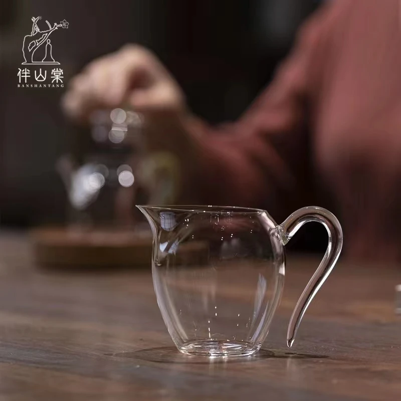 【透明公杯】伴山棠透明玻璃高档耐热玻璃杯茶杯家用茶道配件分茶