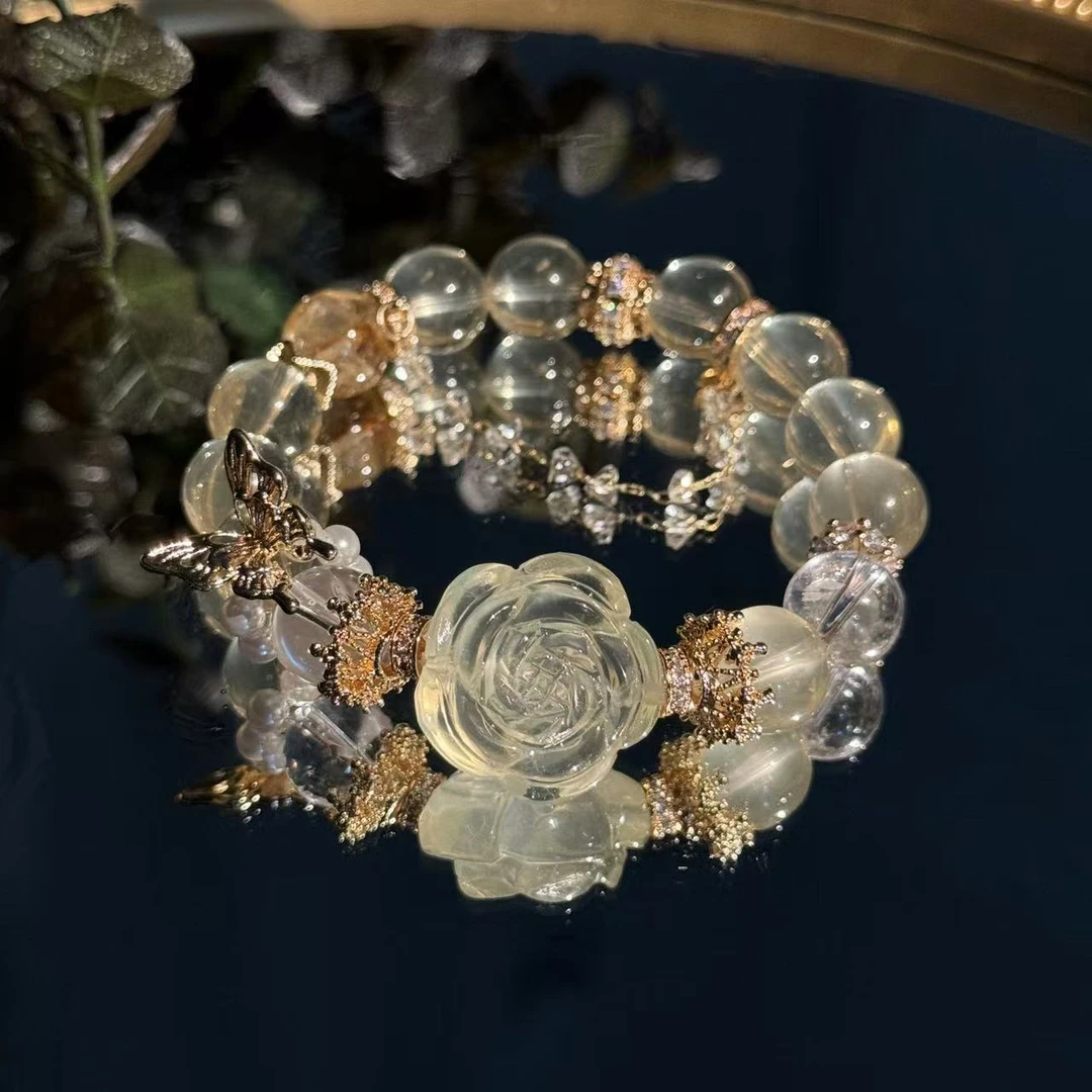 「金色山茶」柠檬黄水晶手串手链 颜色微差多样性发其一F104