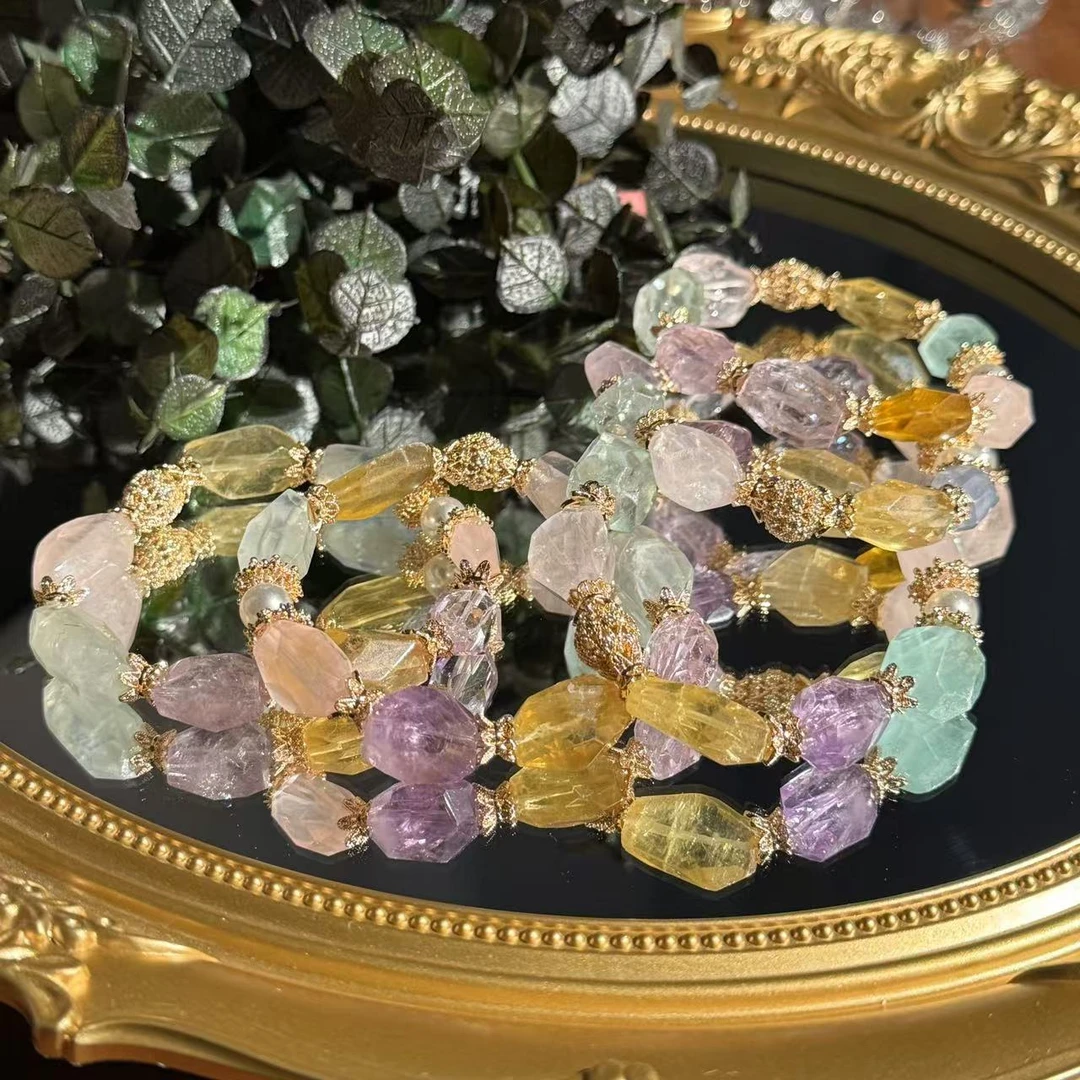 水晶萤石葡萄石多宝水晶手串手链 均有瑕颜色微差多样发一F67