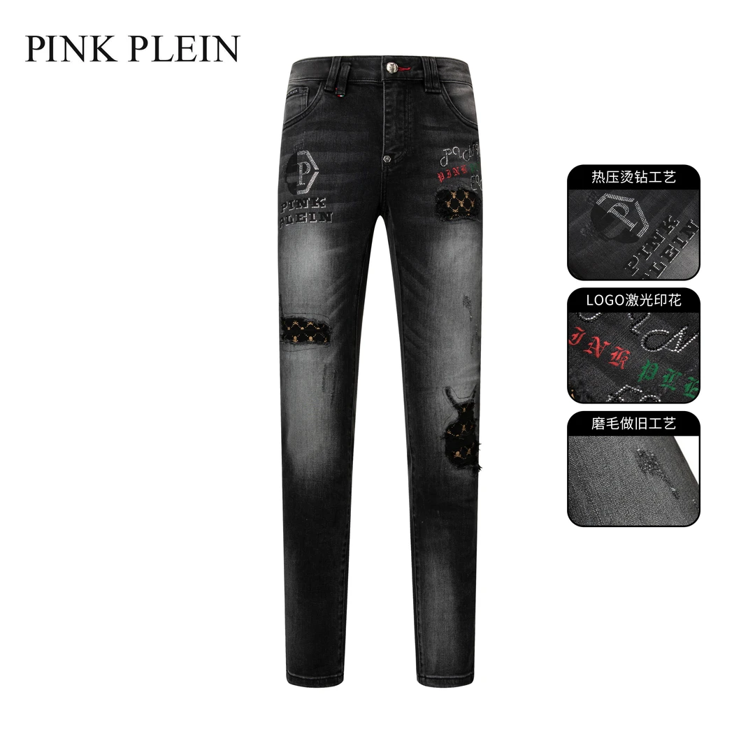 雅雅专柜奢牌骑士黑时尚系列潮流男款修身PP直筒裤KPL24026