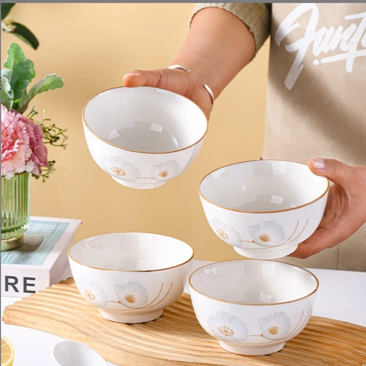 岁月静好高温釉下彩陶瓷碗 5 英寸直径约 13 厘米